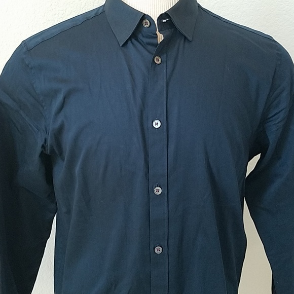 Ted Baker Mens Navy Blue Dress Shirt - Picture 2 of 5